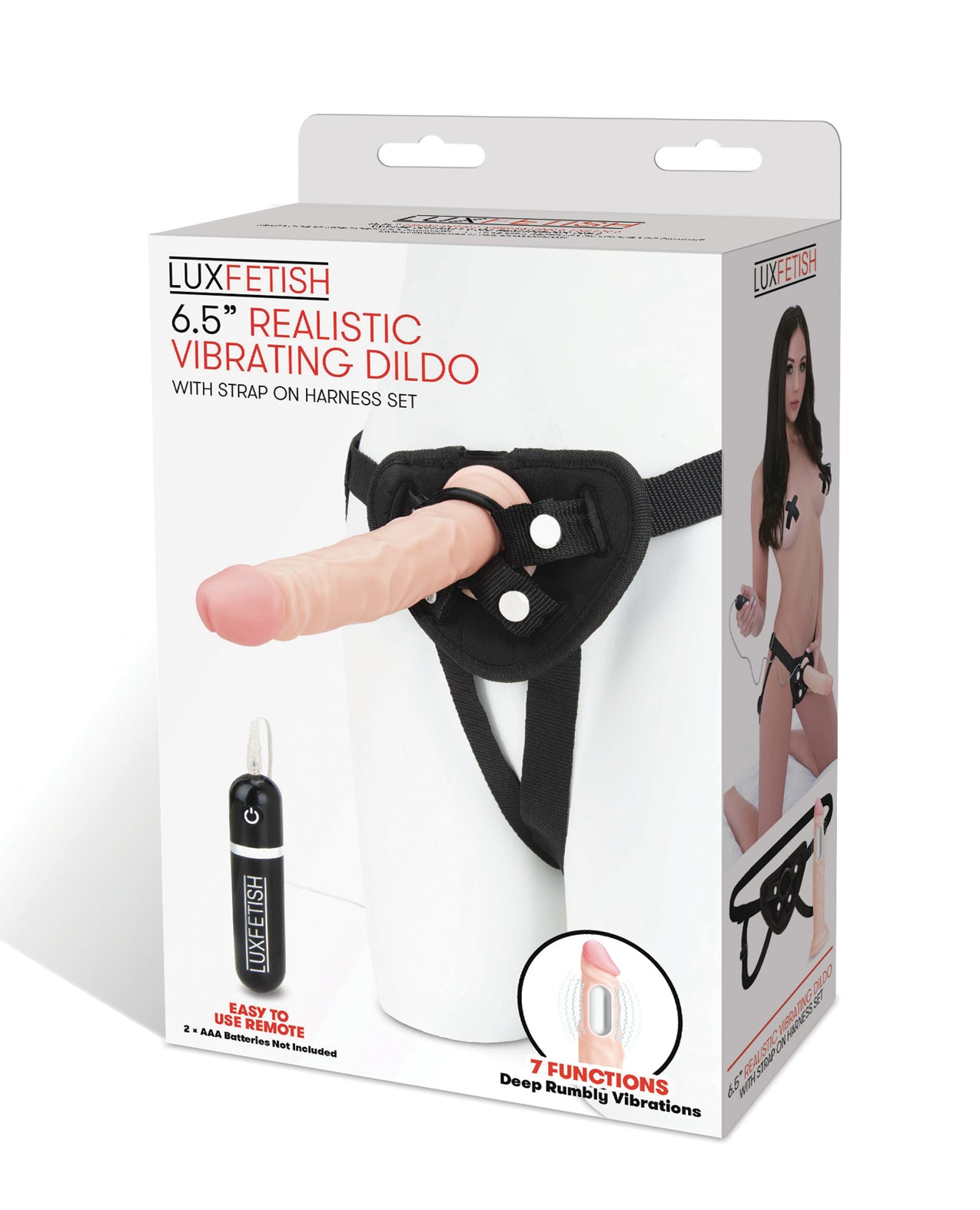 Lux Fetish Realistic Vibrating Dildo with Adjustable Harness Set
