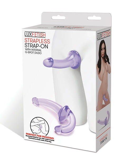 Electric LF1377 Lux Fetish Strapless Strap-On Dildo, Dual-Ended, Purple