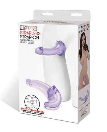 Electric LF1377 Lux Fetish Strapless Strap-On Dildo, Dual-Ended, Purple