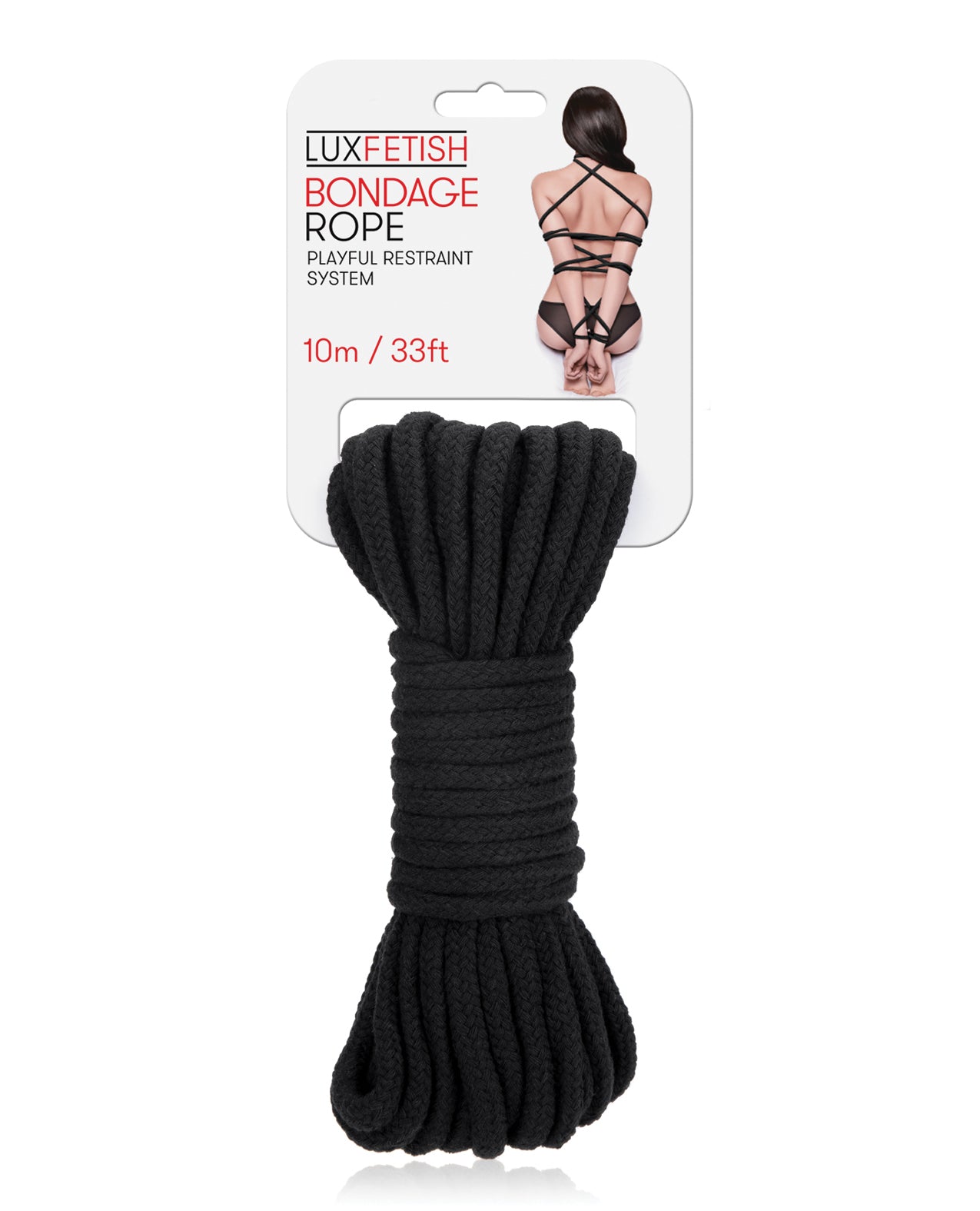 Electric LF5106-BLK Lux Fetish Bondage Rope, 10m Black Cotton