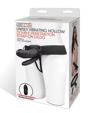 Lux Fetish LF5305 Vibrating Double Penetration Strap-On Dildo