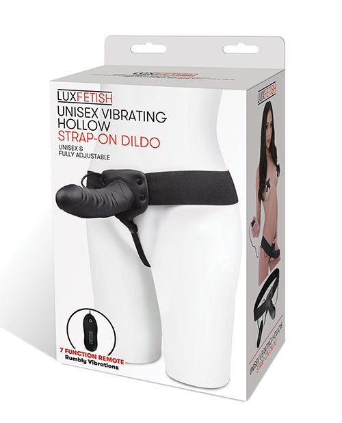 Electric LF5306 Lux Fetish Vibrating Hollow Strap-On, Black, 7 Modes