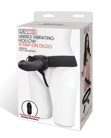 Electric LF5306 Lux Fetish Vibrating Hollow Strap-On, Black, 7 Modes