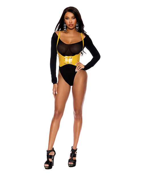 Elegant Moments L3206 Leather Buckle Harness, Yellow