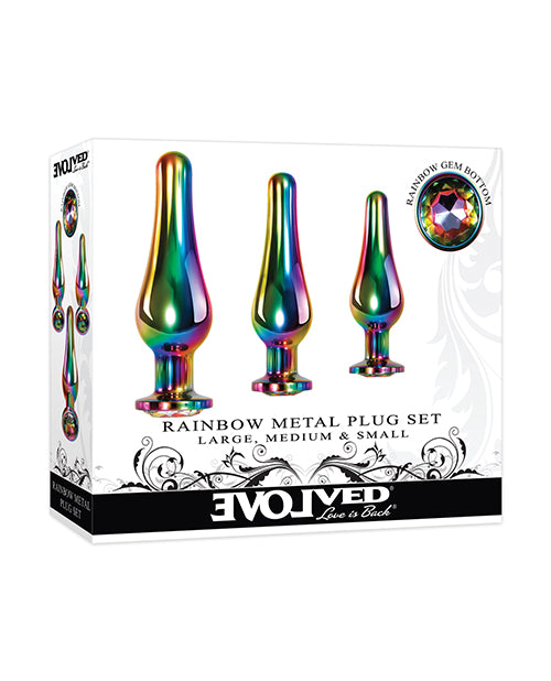 Evolved EN-BP-8539-2 Rainbow Metal Plug Set, 3 Sizes
