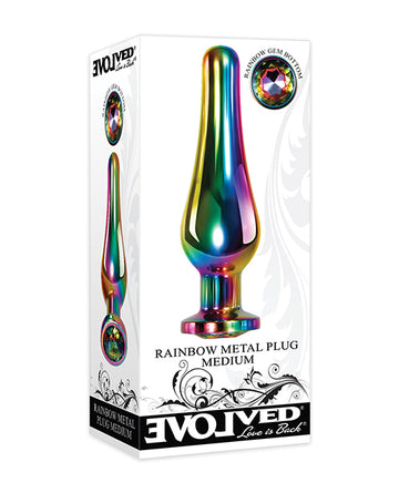 Evolved EN-BP-8553-2 Mid-Sized Rainbow Anal Plug, ABS/Aluminum