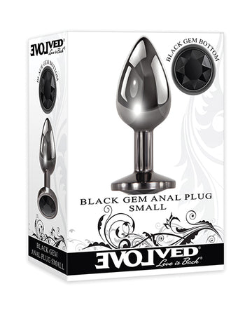 Evolved Black Gem Anal Plug, Small – Aluminum Alloy & ABS Gem