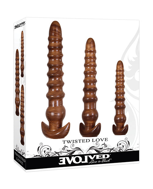 Evolved EN-BP-9352-2 Twisted Love 3 pc Plug Set, Gold TPE