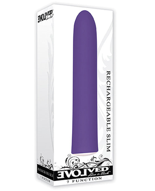 Evolved Love is Back Rechargeable Slim Vibrator, Purple - 7 Speeds & Waterproof