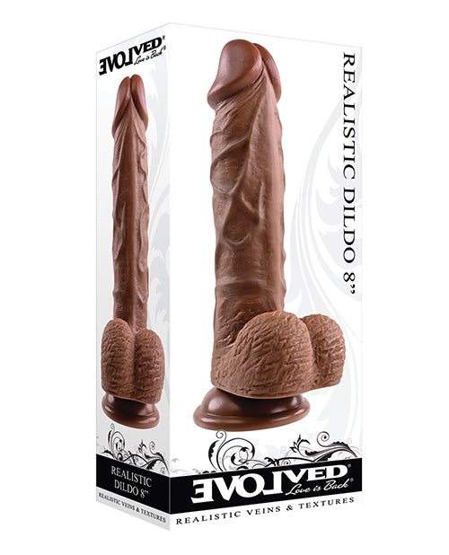 Evolved EN-DD-0143-2 Realistic Dildo w/Balls, 8", Veined, PVC