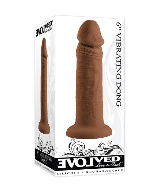 Evolved EN-RD-2765-2 6" Vibrating Dong, Brown Silicone, 10 Speeds