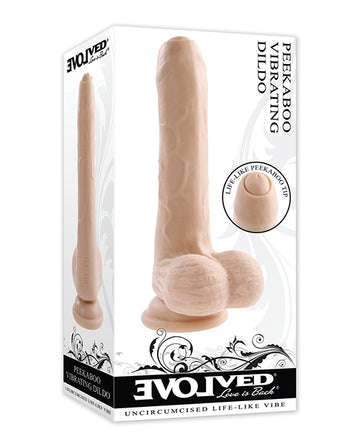 Evolved EN-RD-2772-2 Peek A Boo Vibrating Dildo, Ivory, 10 Speeds