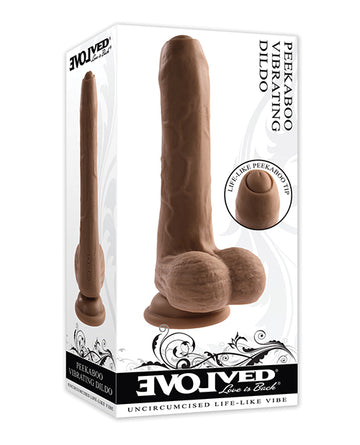 Evolved EN-RD-2789-2 Peek A Boo Vibrating Dildo, Dark, 10 Speeds