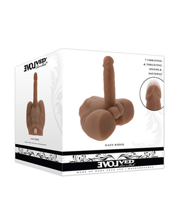 Evolved EN-RD-6398-2 Easy Rider Dildo, Thrusting, Vibrating, Brown