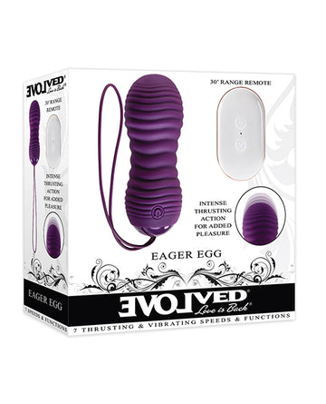 Evolved EN-RS-1195-2 Eager Egg Vibrating & Thrusting Egg, Purple