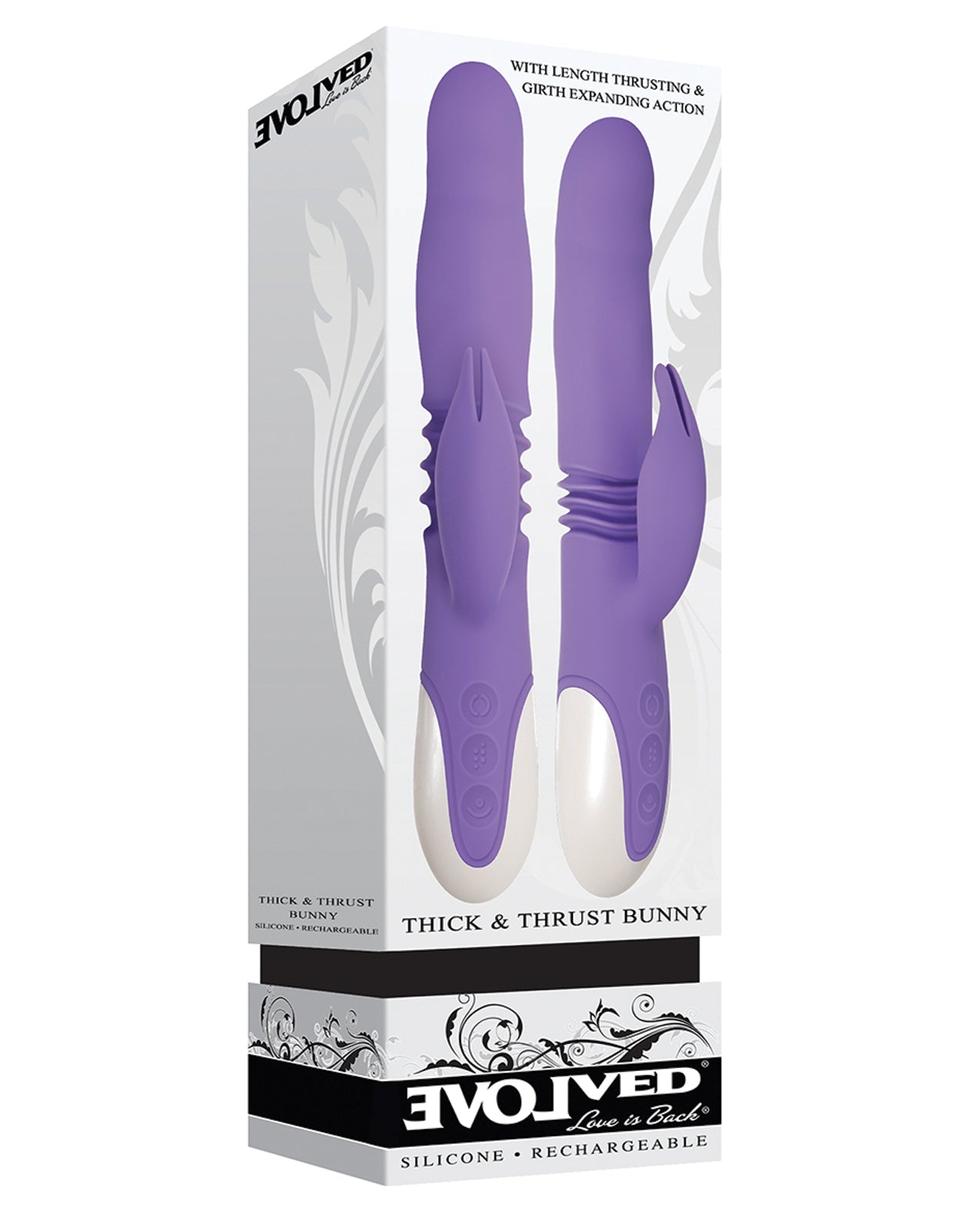 Evolved EN-RS-2872-2 Thick & Thrust Bunny Dual Stim, Purple