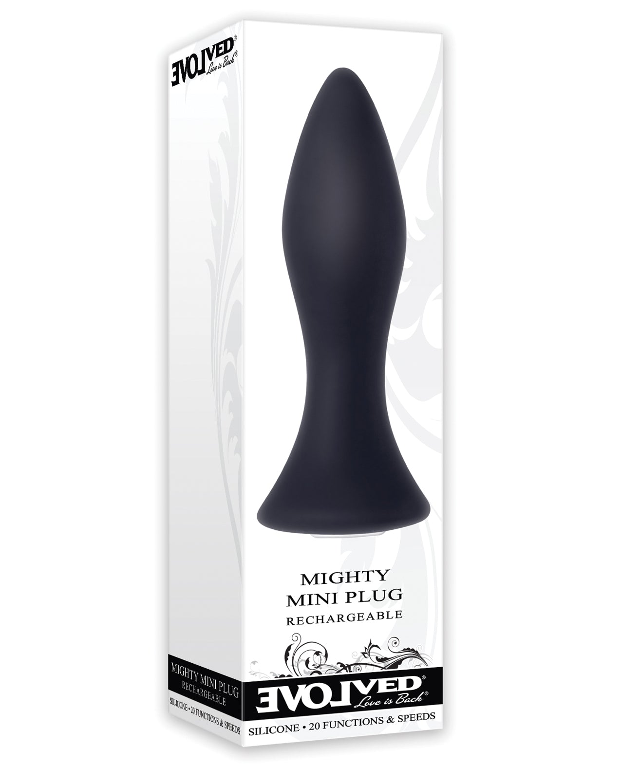 Evolved EN-RS-3206-2 Mini Butt Plug, Black, Vibrating, ABS/Silicone