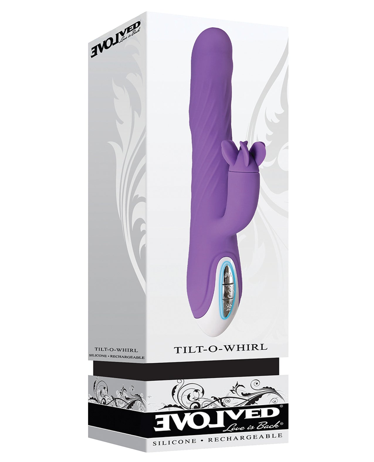 Evolved EN-RS-3565-2 Tilt O Whirl Dual Stim, Purple Vibrating Rechargeable