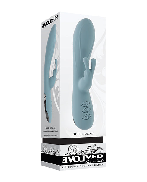 Evolved Novelties Boss Bunny Rabbit Vibrator, Light Blue