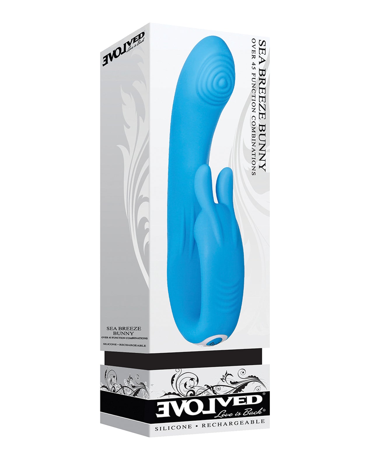 Evolved EN-RS-5064-2 Sea Breeze Bunny Dual Stim, Blue, Dual Motor, 7 Speeds