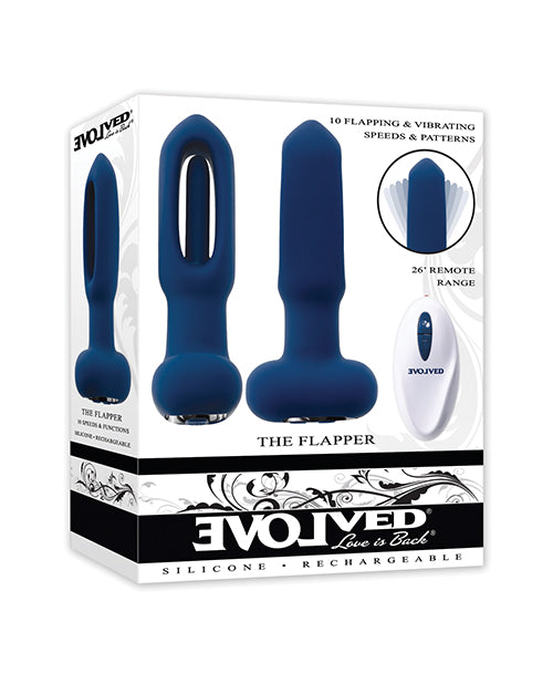 Evolved Novelties The Flapper Remote Controlled Clit Tickler & Vibrator - Blue