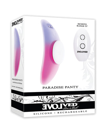 Evolved Paradise Panty Curved Vibe with Remote Control – Pink/Purple