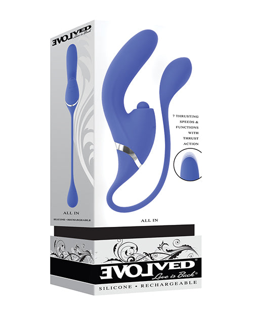 Evolved EN-RS-6152-2 All In Vibe & Tap Thrusting Vibrator, Blue Silicone