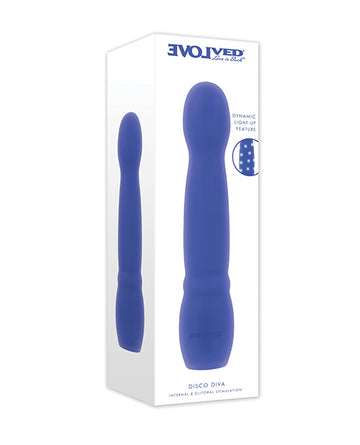 Evolved EN-RS-6169-2 Disco Diva Vibrating Toy, Blue Silicone