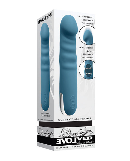 Evolved Queen of All Trades Thrusting & Rotating Vibrator, Waterproof Silicone