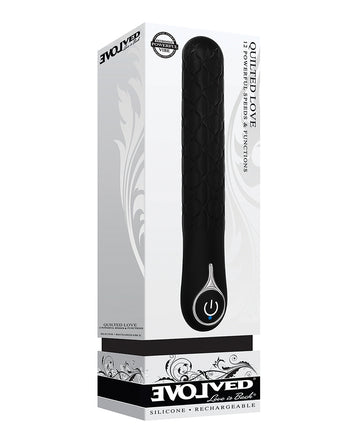 Evolved EN-RS-6429-2 Quilted Love Vibrator, 12 Speeds, Submersible, Black