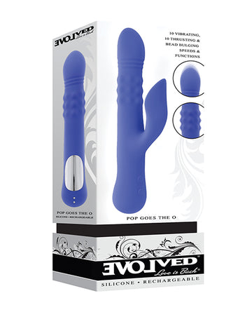 Evolved Pop Goes The O Dual Stimulator, Rechargeable & Waterproof – Blue