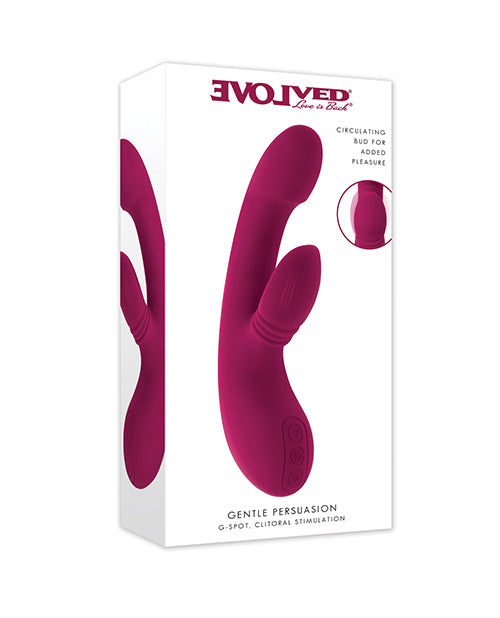 Evolved Gentle Persuasion Vibrator, Burgundy Silicone