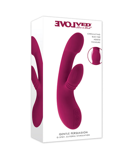 Evolved Gentle Persuasion Vibrator, Burgundy Silicone