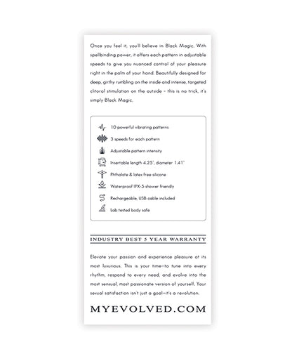 Evolved Black Magic Vibrator - Black