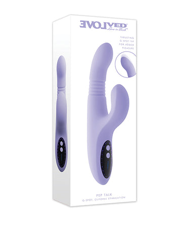 Evolved EN-RS-7241-2 Pep Talk Thrusting Vibrating Toy, Purple Silicone