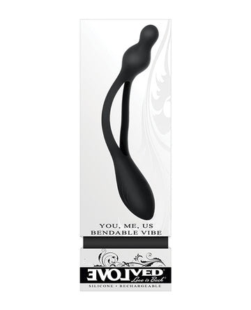 Evolved EN-RS-8027-2 You Me Us Bendable Vibe, Black, Silicone