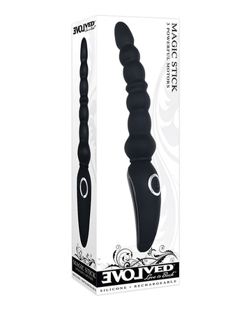 Evolved EN-RS-8423-2 Magic Stick Beaded Vibrator, Black, 9.3" L, 7 Speeds