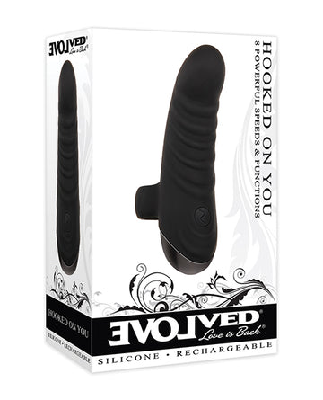 Evolved EN-RS-8720-2 Hooked on You Finger Vibrator, 8-Speed Black