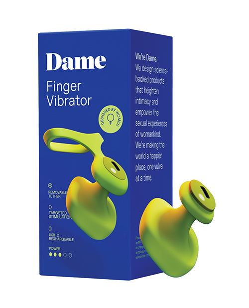 Dame Fin 2.0 Finger Vibrator, Citrus Green