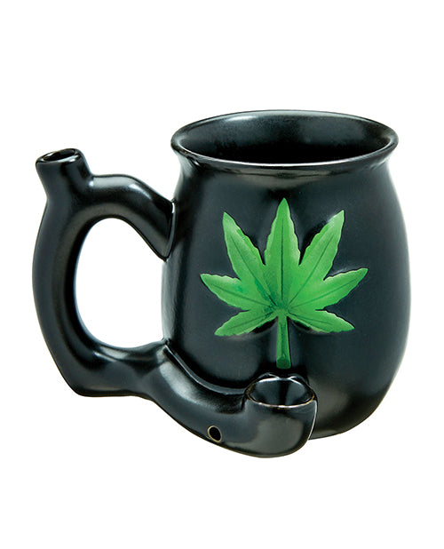 Fashioncraft 82504 Small Deluxe Mug - Green Leaf, Ceramic Pipe Coffee Mug