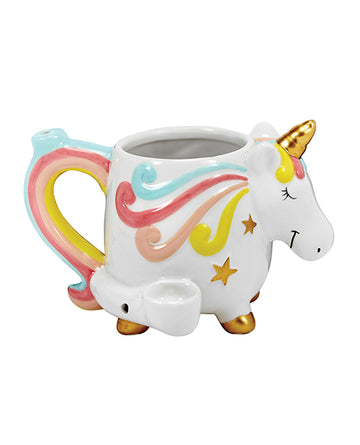 Fashioncraft 88101 Unicorn Ceramic Novelty Mug with Pipe, 18oz