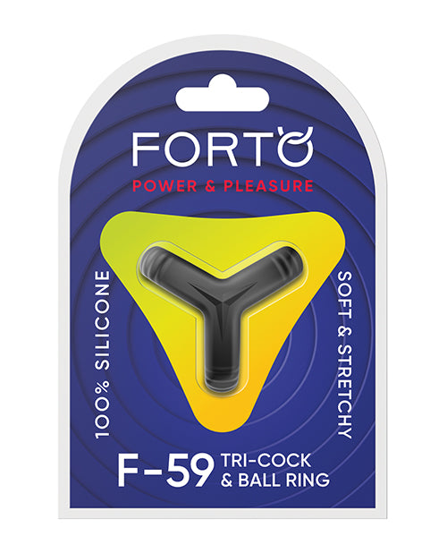 Femme Funn FO-242-05 Tri Cock & Ball Ring, Black Silicone