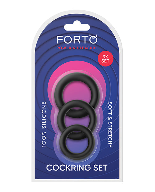 Femme Funn/Vvole FO-243-05 Trio Cock Ring Set, Black Silicone