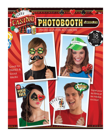 Forum Novelties 77554 Casino Photo Booth Prop Kit, Set of 18