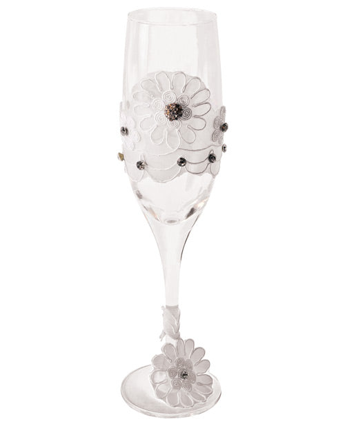 Forum Novelties 79976 Bride to Be Champagne Glass, White Lace Trim