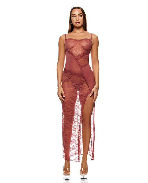 Forplay inc. 775116 Patch Of Petals Gown Set, Mauve SM
