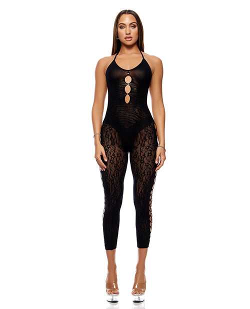 Forplay Inc. 775183 PLUS Cross Your Mind Bodystocking, Black D-DD Cup
