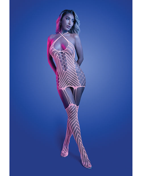 Fantasy Lingerie GL2550-OS-B Metamorphic Glow-in-the-Dark Bodystocking Dress