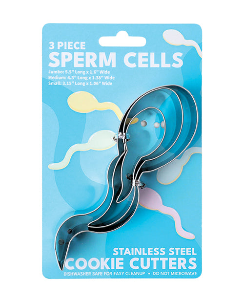 Good Egg Greetings LLC Sperm Cell Cookie Cutters, 3-Piece Stainless Steel Set