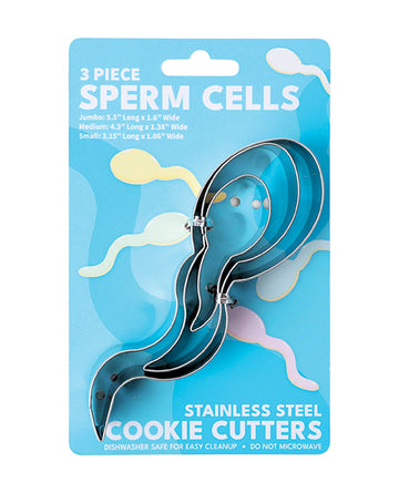 Good Egg Greetings LLC Sperm Cell Cookie Cutters, 3-Piece Stainless Steel Set